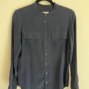 Equipment | Navy Blue Silk Blouse | Small